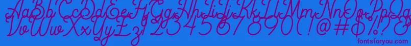 Rigoletto Demo-Schriftart – Violette Schriften auf blauem Hintergrund