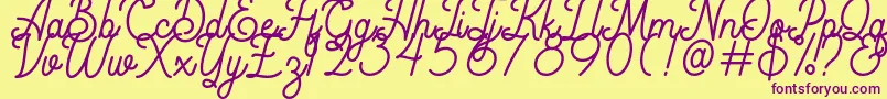 Rigoletto Demo Font – Purple Fonts on Yellow Background