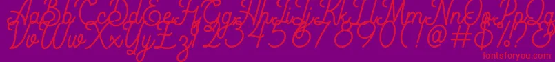 Rigoletto Demo Font – Red Fonts on Purple Background