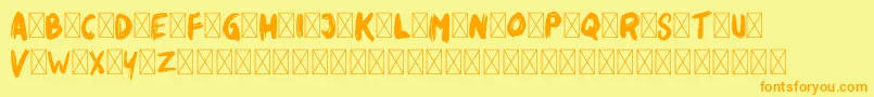 Rikabrush Font – Orange Fonts on Yellow Background