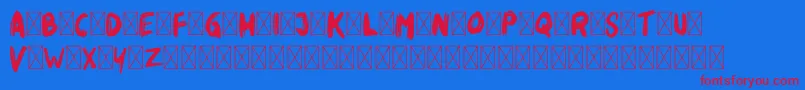 Rikabrush Font – Red Fonts on Blue Background