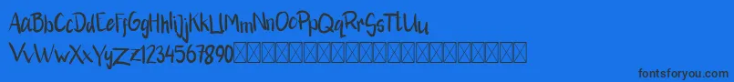 RikhalFancy Font – Black Fonts on Blue Background