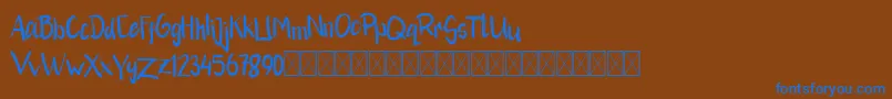 RikhalFancy Font – Blue Fonts on Brown Background