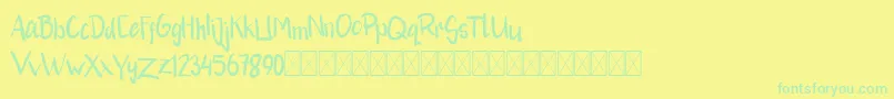 RikhalFancy Font – Green Fonts on Yellow Background