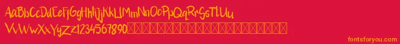 RikhalFancy Font – Orange Fonts on Red Background