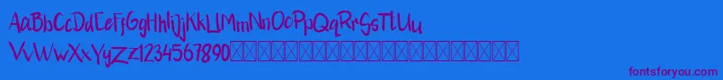 RikhalFancy Font – Purple Fonts on Blue Background