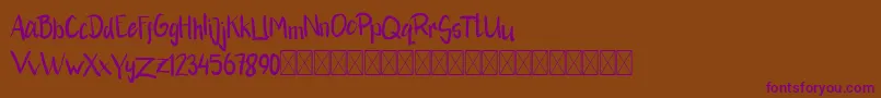 RikhalFancy-Schriftart – Violette Schriften auf braunem Hintergrund