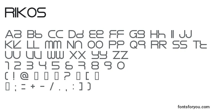 Czcionka RIKOS    (138749) – alfabet, cyfry, specjalne znaki