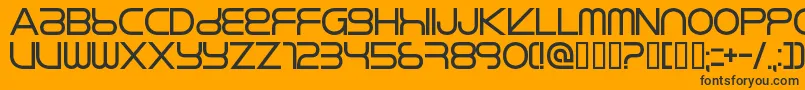 RIKOS   -Schriftart – Schwarze Schriften auf orangefarbenem Hintergrund
