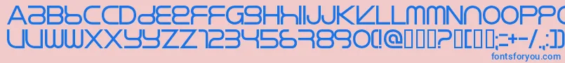 フォントRIKOS    – ピンクの背景に青い文字