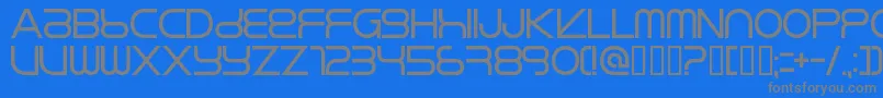 RIKOS   -fontti – harmaat kirjasimet sinisellä taustalla