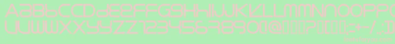 RIKOS   -fontti – vaaleanpunaiset fontit vihreällä taustalla