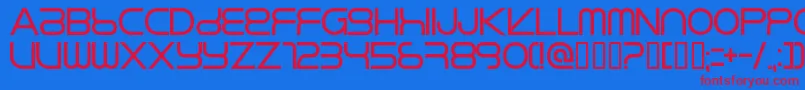 RIKOS   -fontti – punaiset fontit sinisellä taustalla