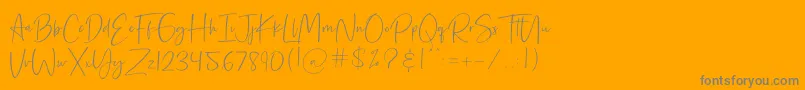 Rilistered-Schriftart – Graue Schriften auf orangefarbenem Hintergrund