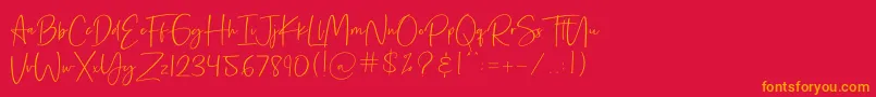 Rilistered Font – Orange Fonts on Red Background