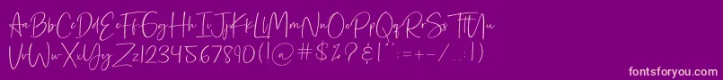 Rilistered Font – Pink Fonts on Purple Background