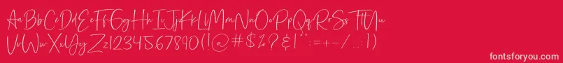 Rilistered Font – Pink Fonts on Red Background