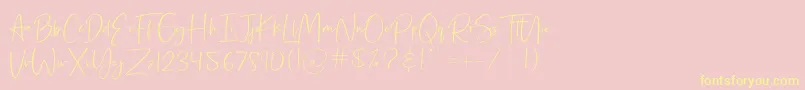 Rilistered-Schriftart – Gelbe Schriften auf rosa Hintergrund