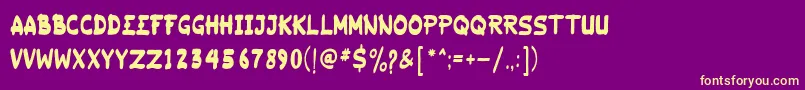 Fonte RINDAYA – fontes amarelas em um fundo roxo