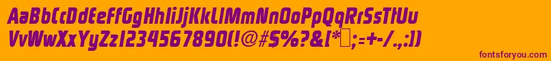 Rinehart Bold Oblique Font – Purple Fonts on Orange Background