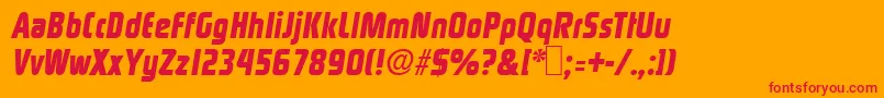 Rinehart Bold Oblique Font – Red Fonts on Orange Background