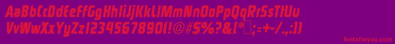 Rinehart Bold Oblique Font – Red Fonts on Purple Background