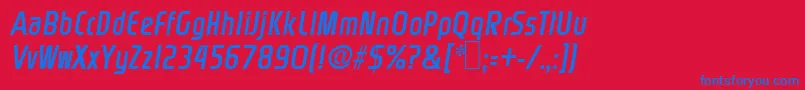 Rinehart Oblique Font – Blue Fonts on Red Background