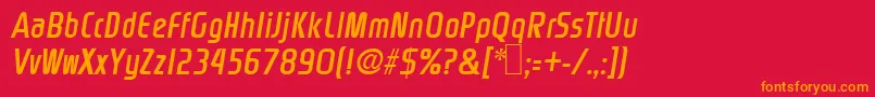 Rinehart Oblique Font – Orange Fonts on Red Background