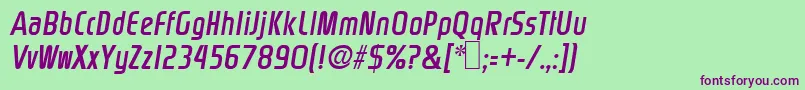 Rinehart Oblique Font – Purple Fonts on Green Background