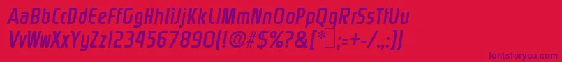 Rinehart Oblique Font – Purple Fonts on Red Background