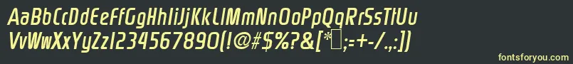 フォントRinehart Oblique – 黒い背景に黄色の文字