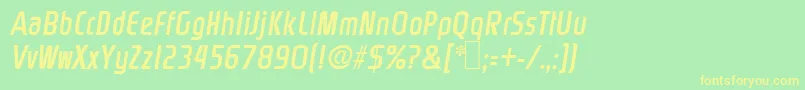 Rinehart Oblique Font – Yellow Fonts on Green Background