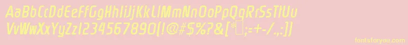 Rinehart Oblique Font – Yellow Fonts on Pink Background