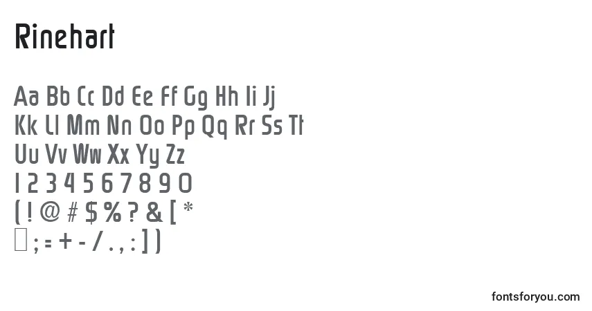 Czcionka Rinehart – alfabet, cyfry, specjalne znaki