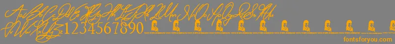 Ring Master Font – Orange Fonts on Gray Background