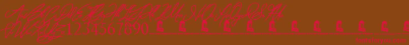 Ring Master-Schriftart – Rote Schriften auf braunem Hintergrund