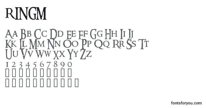 Czcionka RINGM    (138759) – alfabet, cyfry, specjalne znaki