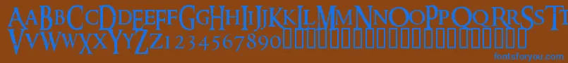 RINGM    Font – Blue Fonts on Brown Background