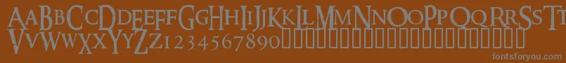 RINGM   -Schriftart – Graue Schriften auf braunem Hintergrund