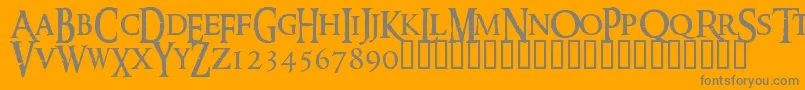 RINGM   -Schriftart – Graue Schriften auf orangefarbenem Hintergrund