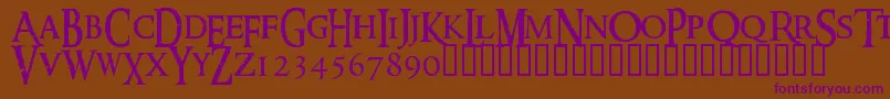 RINGM   -Schriftart – Violette Schriften auf braunem Hintergrund