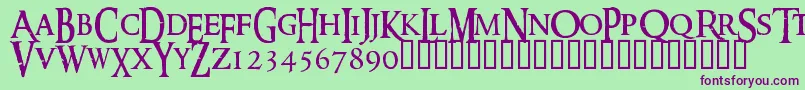 RINGM   -Schriftart – Violette Schriften auf grünem Hintergrund
