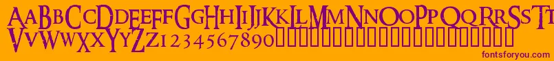 RINGM   -fontti – violetit fontit oranssilla taustalla