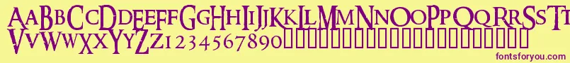 Czcionka RINGM    – fioletowe czcionki na żółtym tle