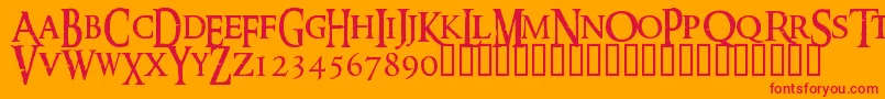 RINGM    Font – Red Fonts on Orange Background