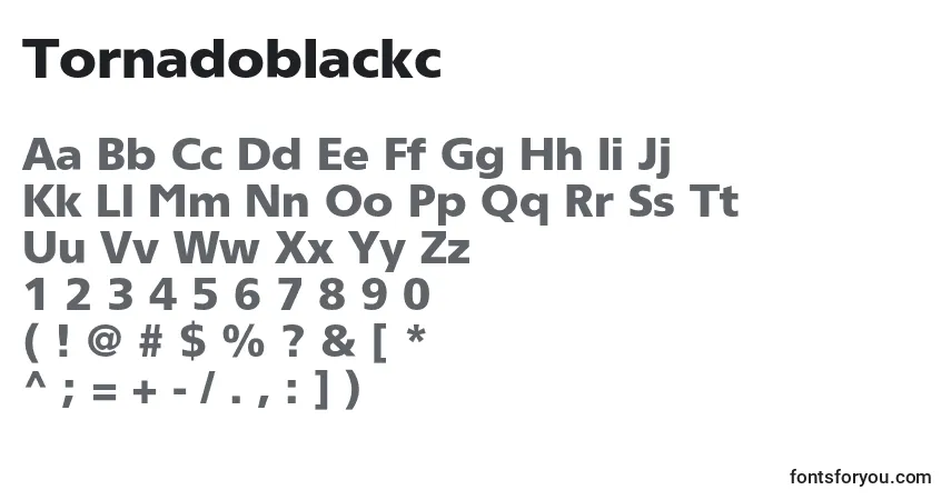 Schriftart Tornadoblackc – Alphabet, Zahlen, spezielle Symbole