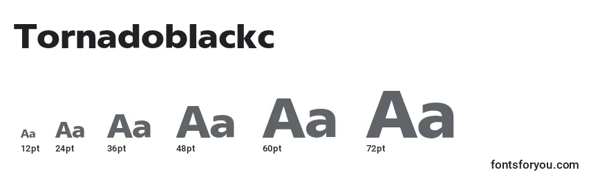 Размеры шрифта Tornadoblackc