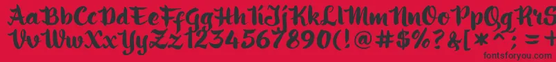 Czcionka ringotube script – czarne czcionki na czerwonym tle