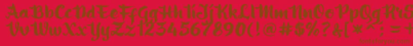 ringotube script Font – Brown Fonts on Red Background