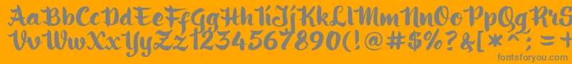フォントringotube script – オレンジの背景に灰色の文字